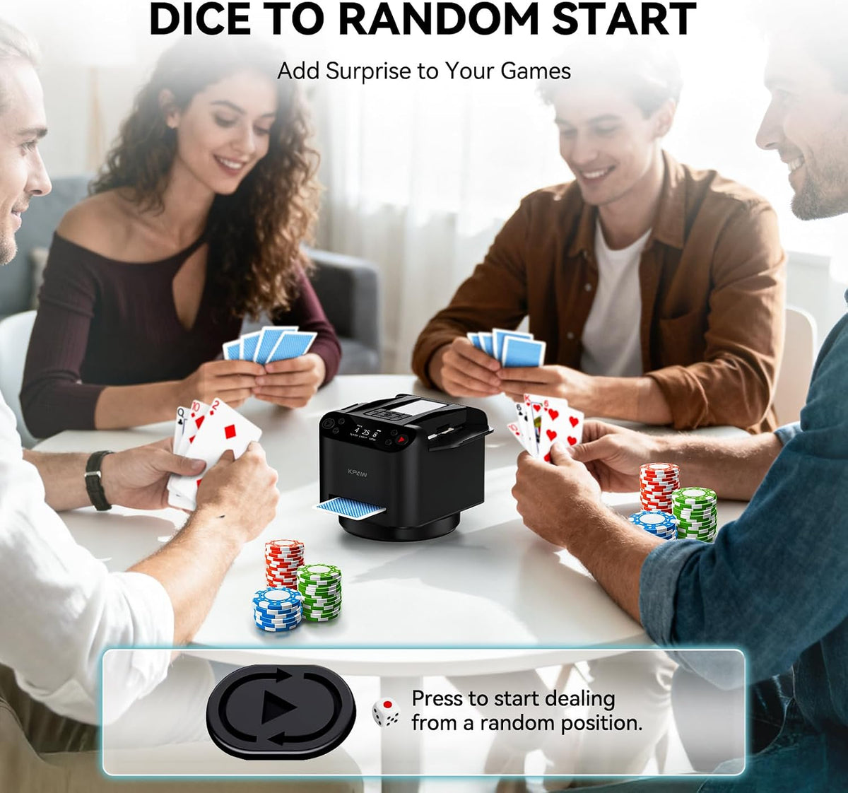 Automatic card shuffler and dealer, product view 3